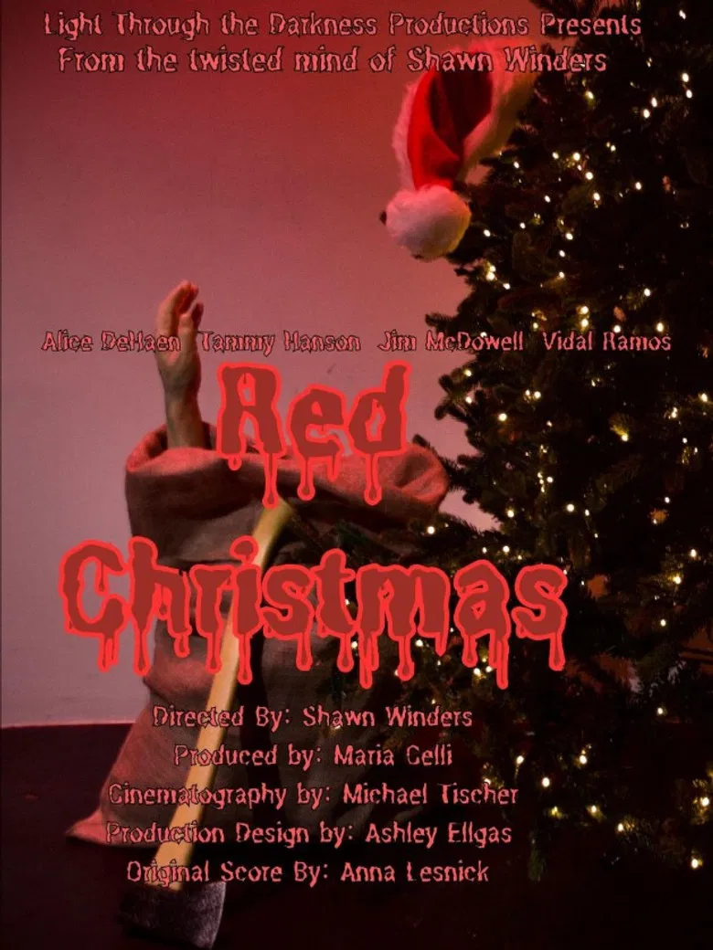 Red Christmas poster background