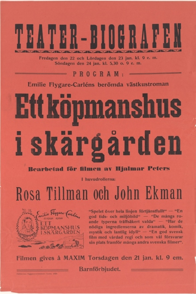 Ett köpmanshus i skärgården poster background