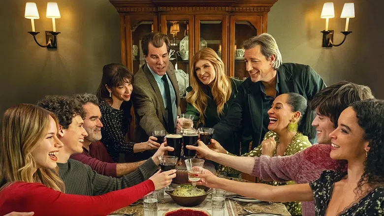 A tense family dinner scene